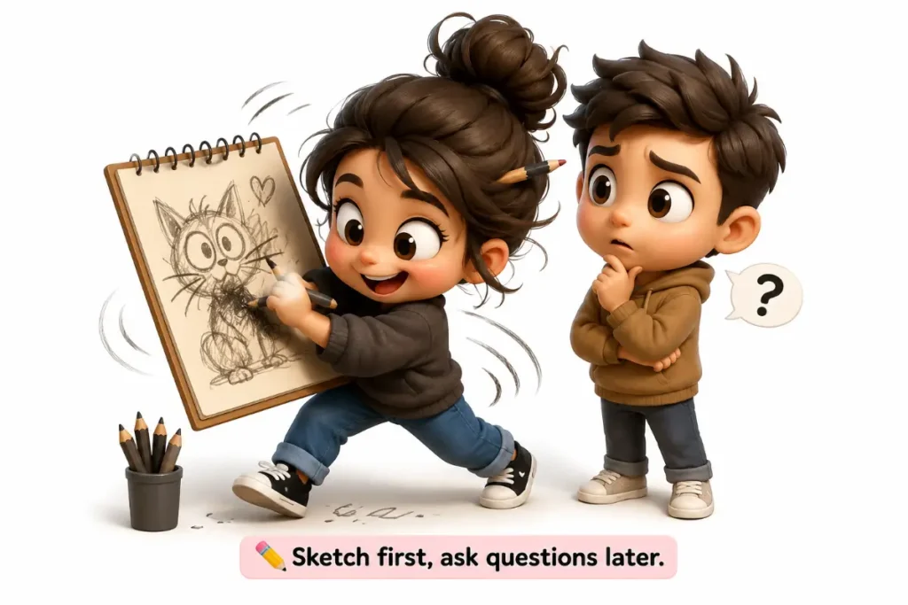 Art Puns: Sketch first, ask questions later.