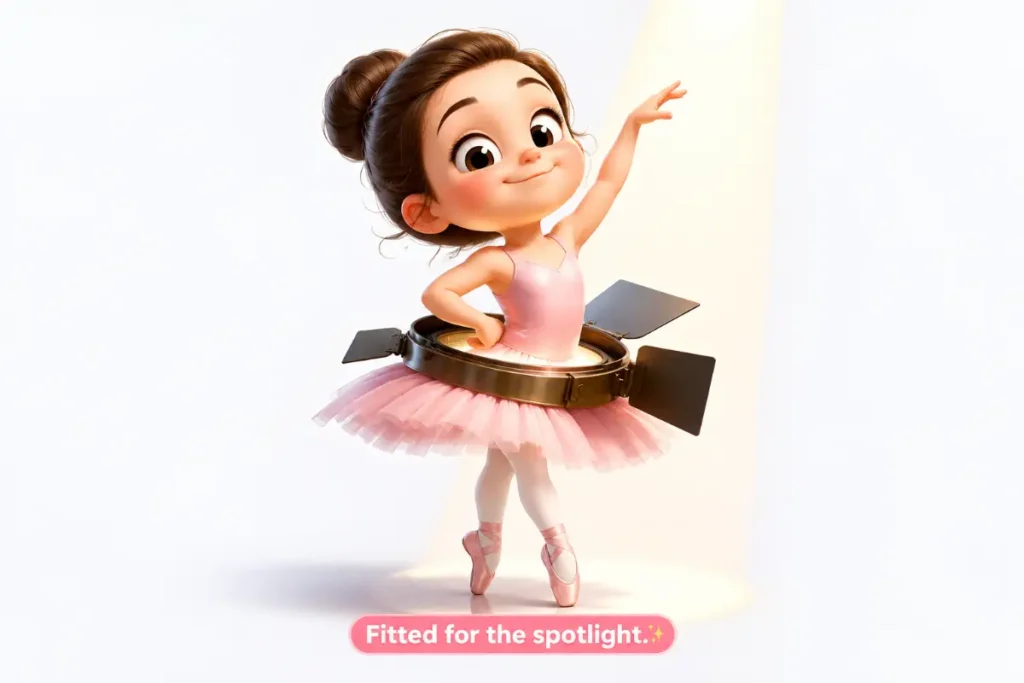 Funny Ballet Puns featuring a cute chibi ballerina fitted for the spotlight.